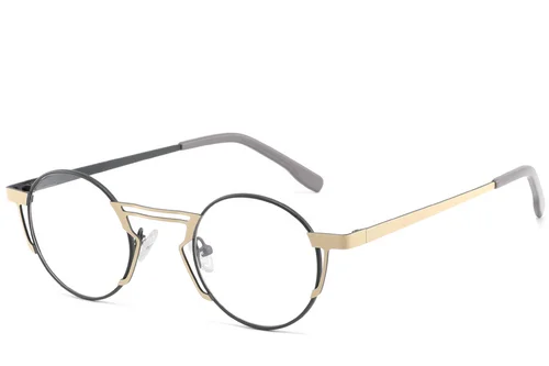 Lunettes géométriques en métal gris #BS2425-1339