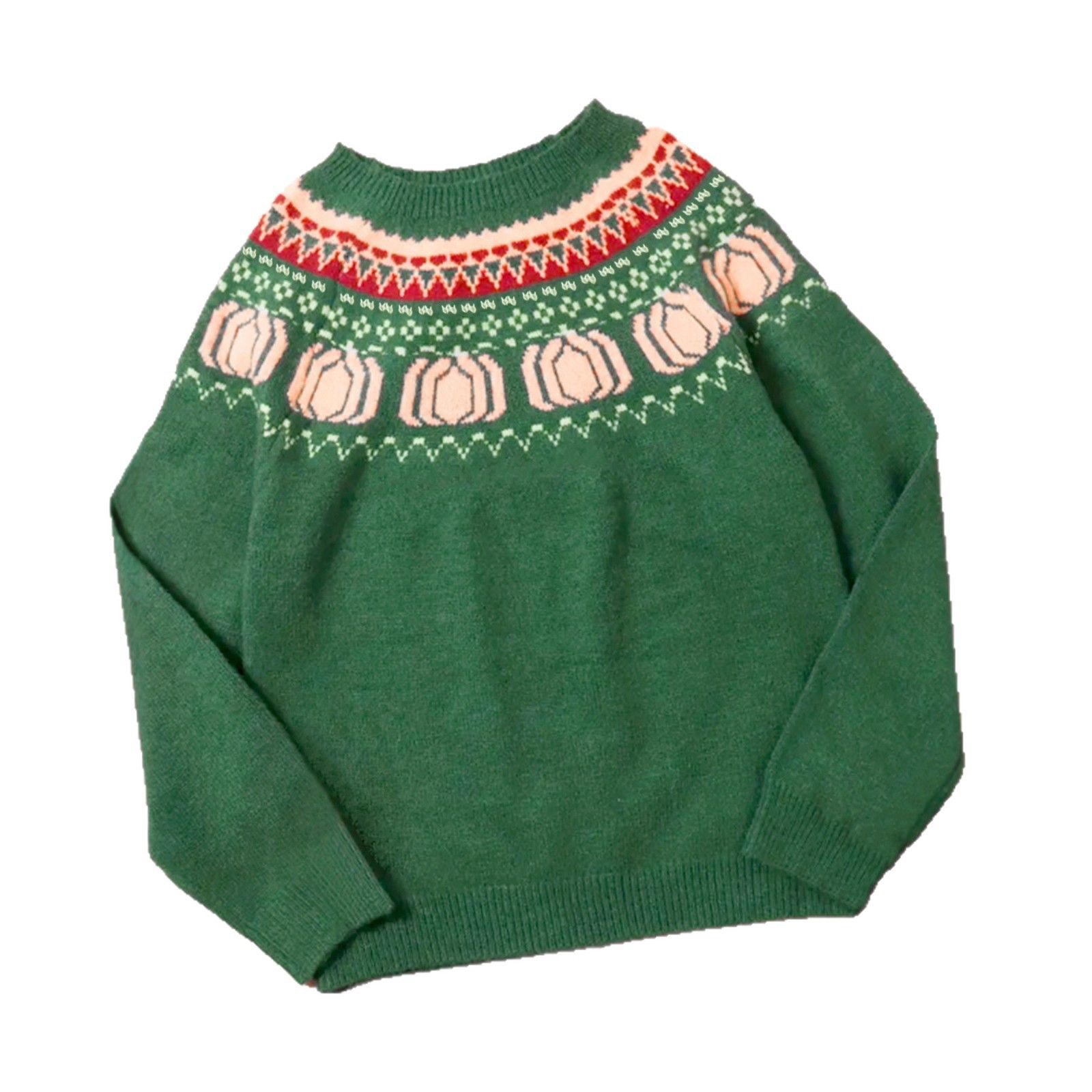 Knitted Color Block Halloween Sweater Long Sleeve Knit Top SSU-00081