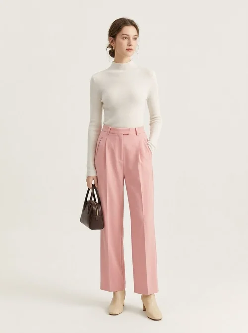 Women's Ribbed Mock Turtleneck Knit Sweater