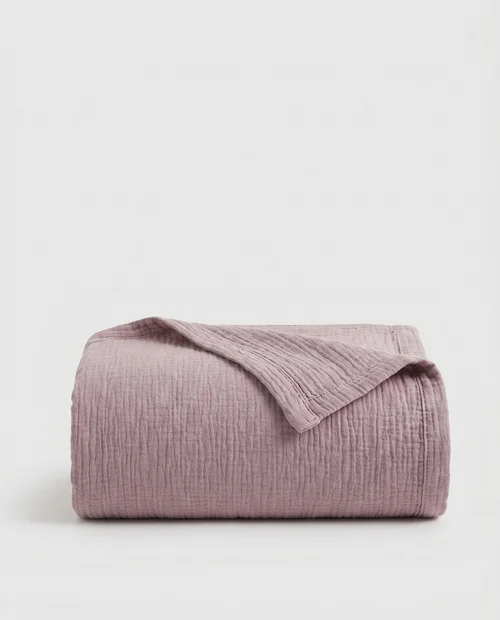 Thickened Lyocell Cotton Linen Blend Machine Washable Breathable Soft Throw Blanket