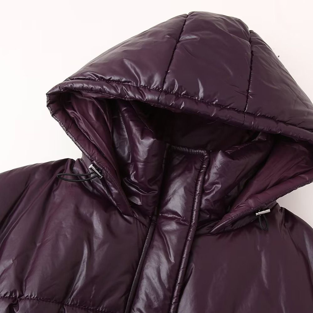 Veste classique à capuche en coton pour femme, fermeture éclair KUN-00013