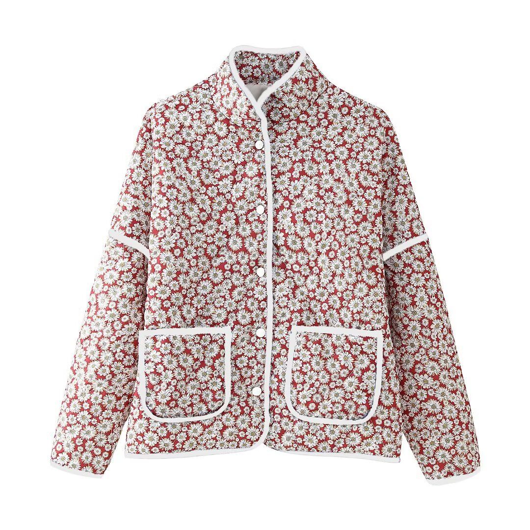 Cotton Floral Padded Jacket - Chic & Versatile KUN-00044