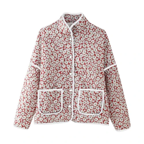 Cotton Floral Padded Jacket - Chic & Versatile KUN-00044