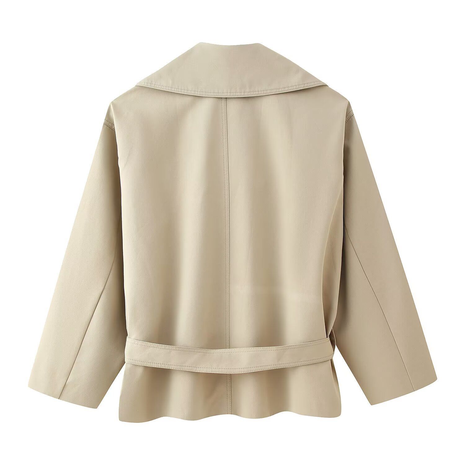 Women's Trench Coat with Belt - European Style Casual Chic KUN-00072