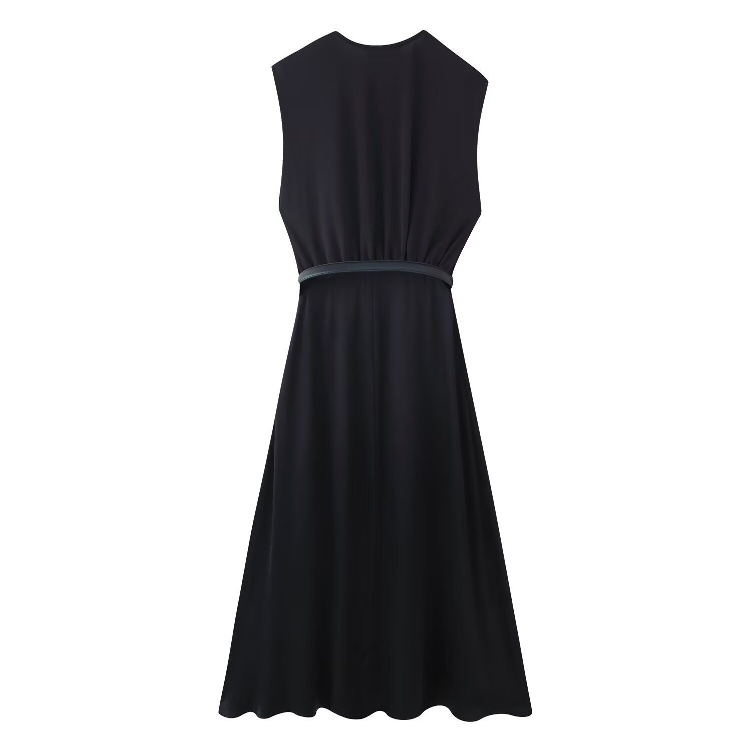 Robe midi avec ceinture - Robe femme style européen KUN-00208