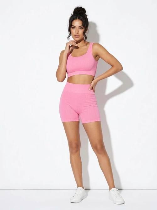 High-Waisted Slimming Quick-Dry Yoga Shorts Set for Women with S-Shape Sexy Tummy Control