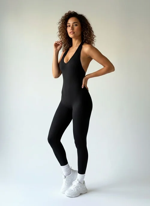 Body da yoga sexy a forma di S, scollo all'americana, senza schienale, ad asciugatura rapida, modellante, per donna (con imbottitura)