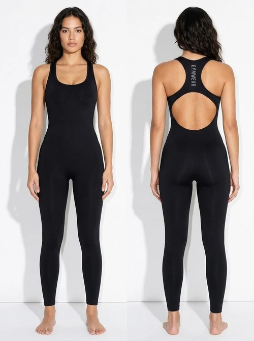 Backless High-Waisted Quick-Dry Yoga Bodysuit with Sexy S-Shape Fit for Women (without pads)
