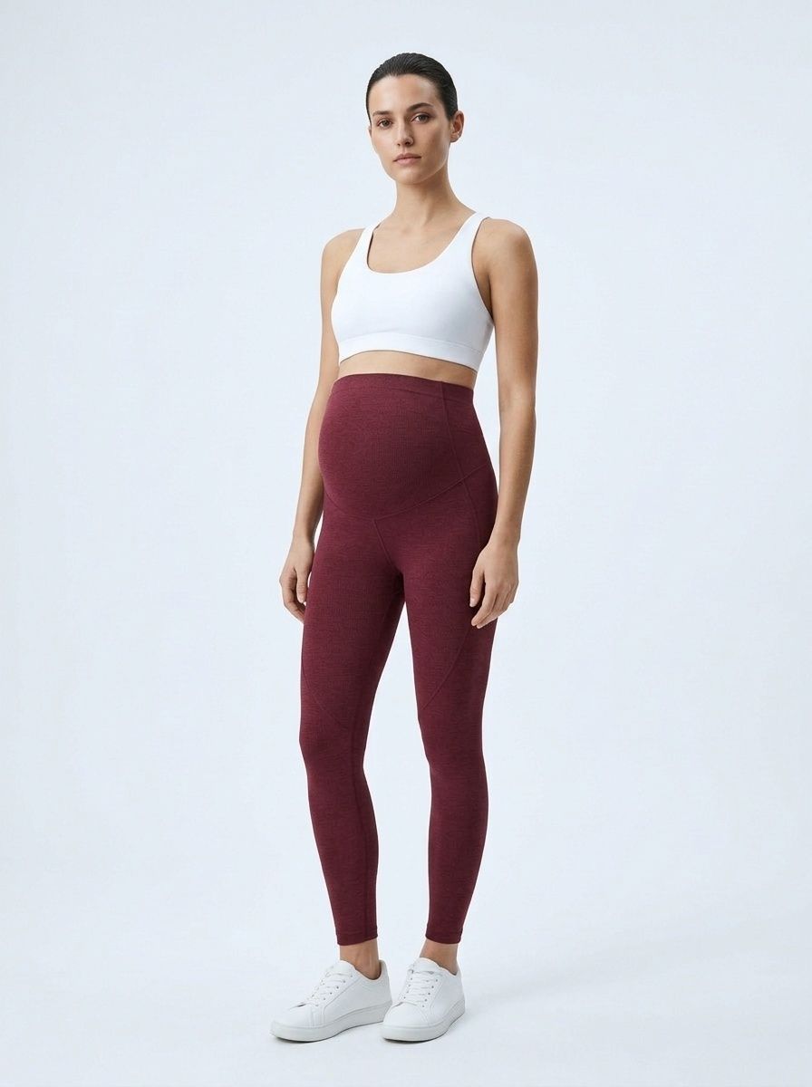 High-Waisted Slimming Breathable Maternity Yoga Pants with Belly Support for Women in Winter