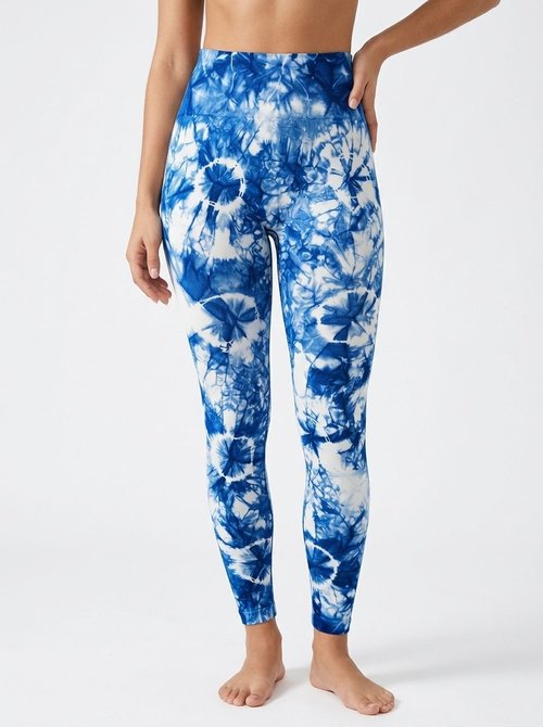 Leggings a vita alta snellenti e solleva-fianchi ad asciugatura rapida con stampa tie-dye per donna, casual autunnali, sexy, a forma di S