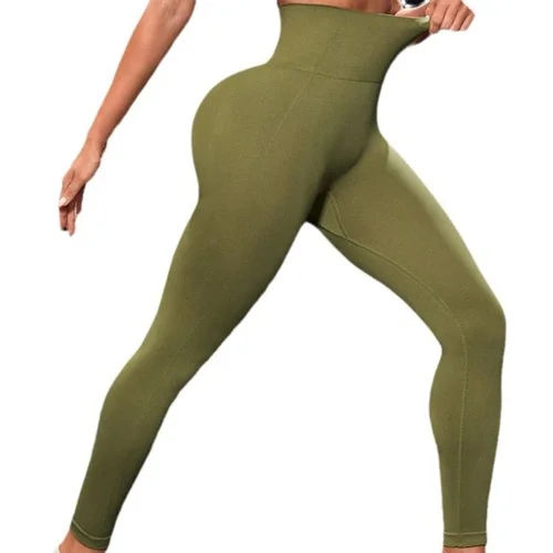 Pantaloni da yoga corti da donna a vita alta, snellenti, ad asciugatura rapida, con effetto push-up sui fianchi.