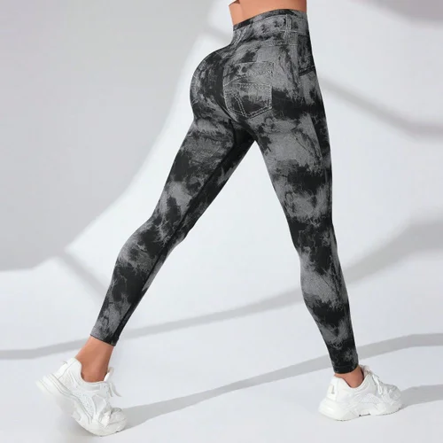 Leggings da fitness sexy a vita alta, snellenti, ad asciugatura rapida, sollevano i fianchi e offrono un effetto push-up per donna.
