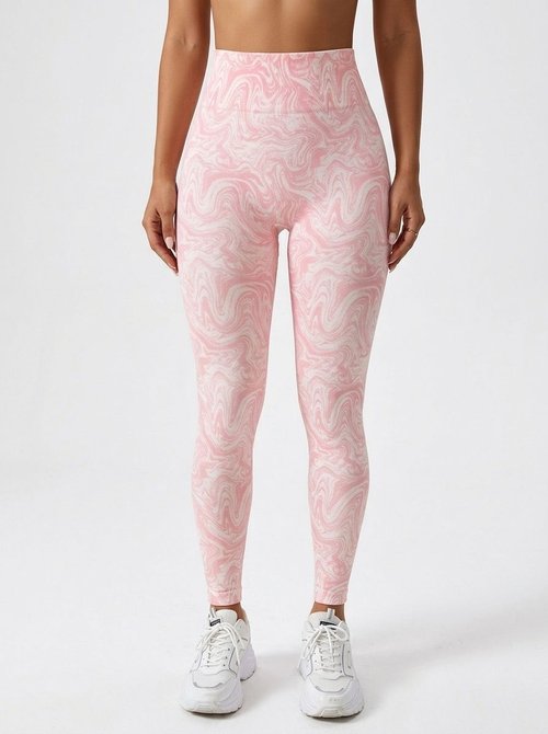 Hochgeschnittene, figurformende, schnelltrocknende Yoga-Leggings mit Pfirsich-Lifting-Effekt für Damen