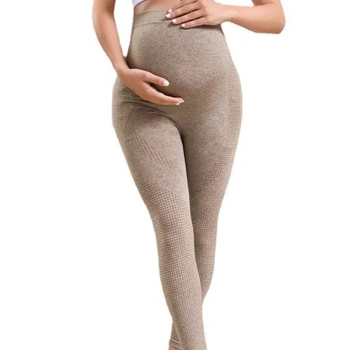 Hochgeschnittene, figurformende und stützende Umstandsleggings für Damen mit herbstlicher S-förmiger Passform