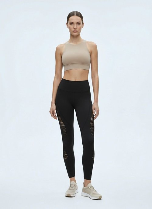 Leggings da yoga da donna a vita alta, traspiranti, ad asciugatura rapida e a rete, che snelliscono la figura.