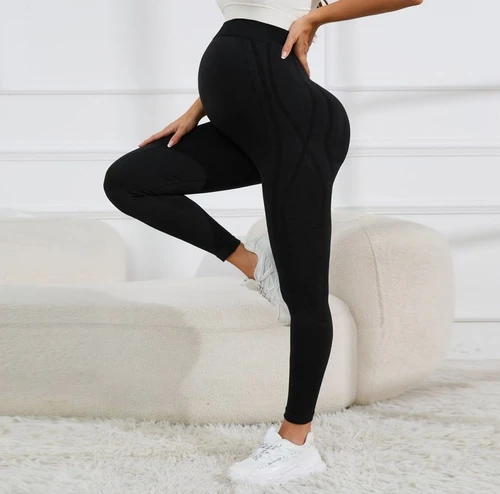 High-Waisted Slimming Maternity Yoga Pants with Belly Support for Pregnant Women in Autumn