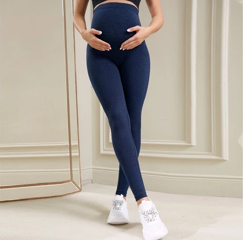 High-Waisted Slimming Maternity Yoga Leggings with Belly Support for Women