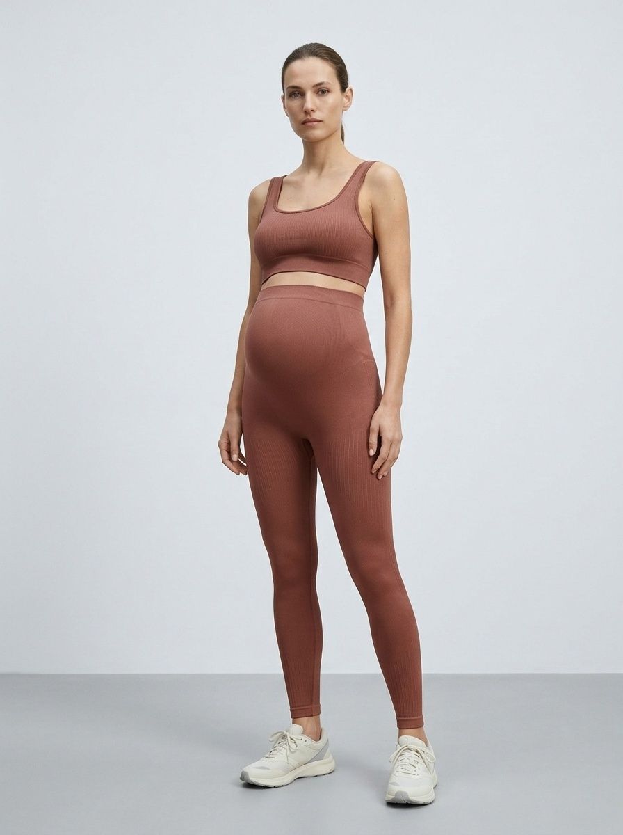 High-Waisted Slimming Quick-Dry Maternity Yoga Bra and Leggings Set for Women