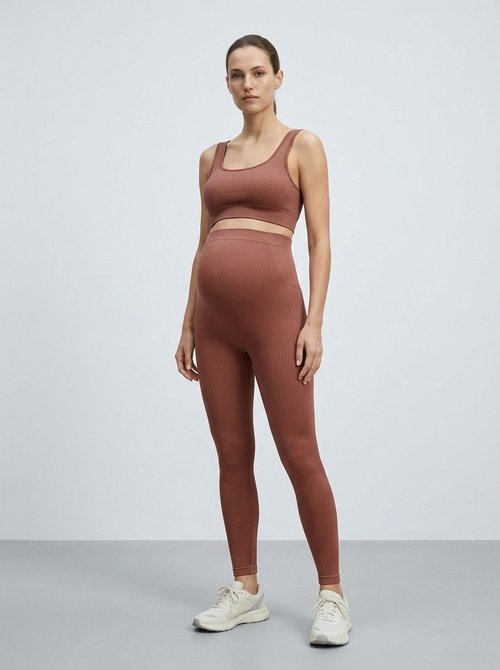High-Waisted Slimming Quick-Dry Maternity Yoga Bra and Leggings Set for Women