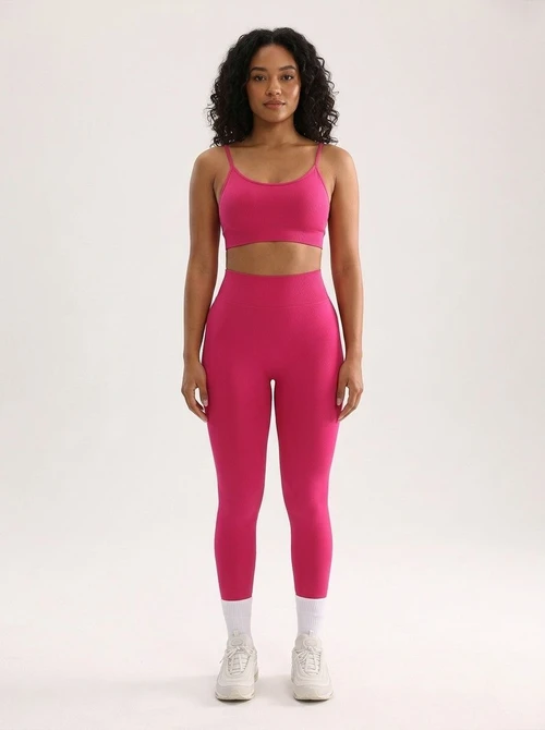 Sexy Slimming High-Waisted Pilates Training Leggings Set with Shock-Absorbing Function for Women