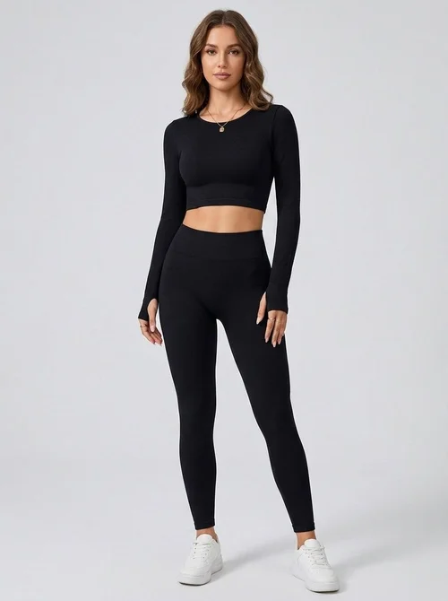 Sexy Backless Crossover Slimming Quick-Dry Yoga Leggings Set for Women (without pads)