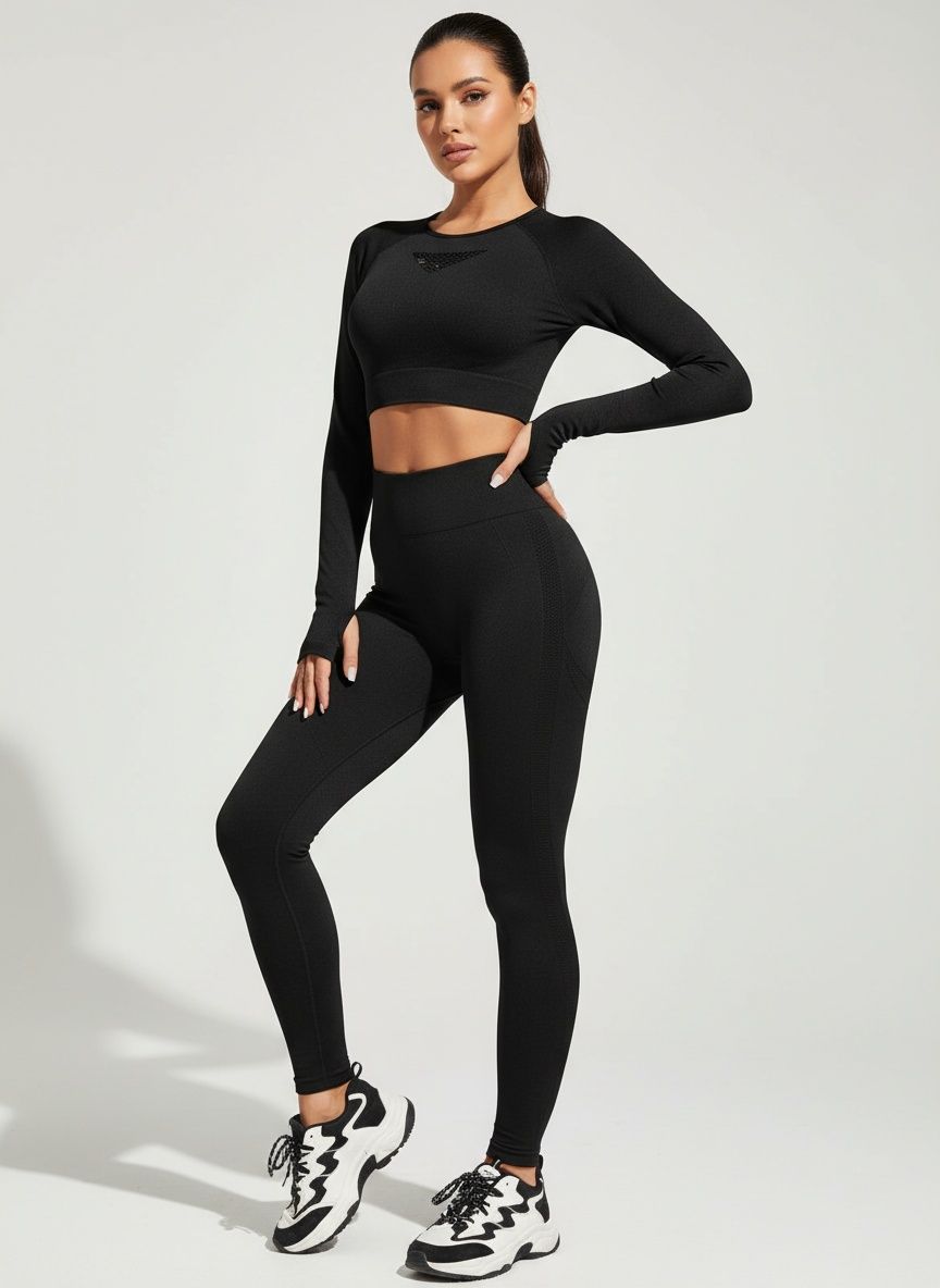 Slimming High-Waisted Quick-Dry Yoga Leggings Set with Sexy S-Shape Design for Women