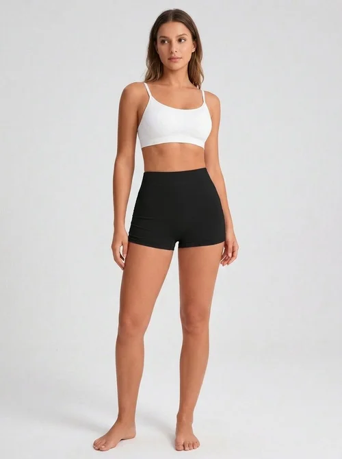 Pantaloncini da yoga sexy, snellenti, a vita alta, traspiranti e push-up per i glutei, per donna.