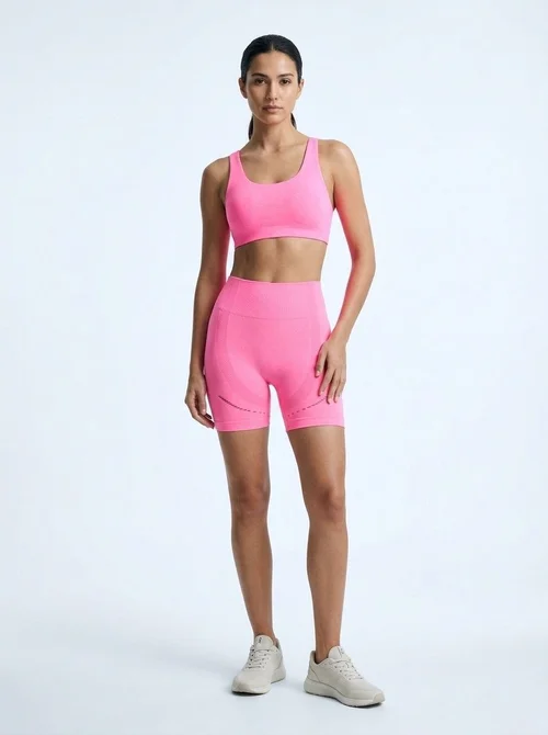 Pantaloncini da yoga da donna a vita alta, snellenti, a forma di S, ad asciugatura rapida e con taglio laser.