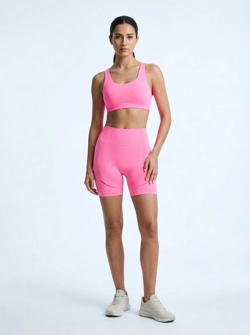 High-Waisted Slimming S-Shape Quick-Dry Laser-Cut Yoga Shorts for Women