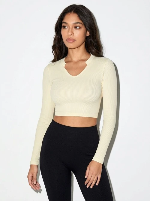 Slimming Sexy Quick-Dry Winter Yoga Top for Women with High Elasticity Casual Fit