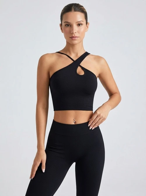Halter Neck Quick-Dry Slimming Yoga Vest for Women with Sexy S-Shape Fit (without pads)