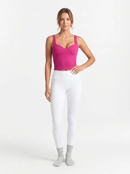 Chaleco de yoga sexy, reductor y de secado rápido con diseño de escote bajo para mujer (sin almohadillas)
