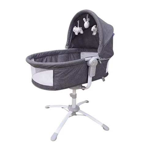Elektrischer 3-in-1-Babyschaukelstuhl & Babybettchen – Grau