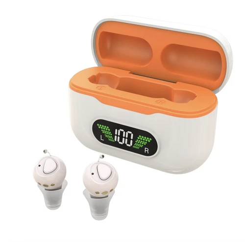 GM-990 Pair Beige AI Noise Reduction Hearing Aids UV Sterilization 120H #26240015