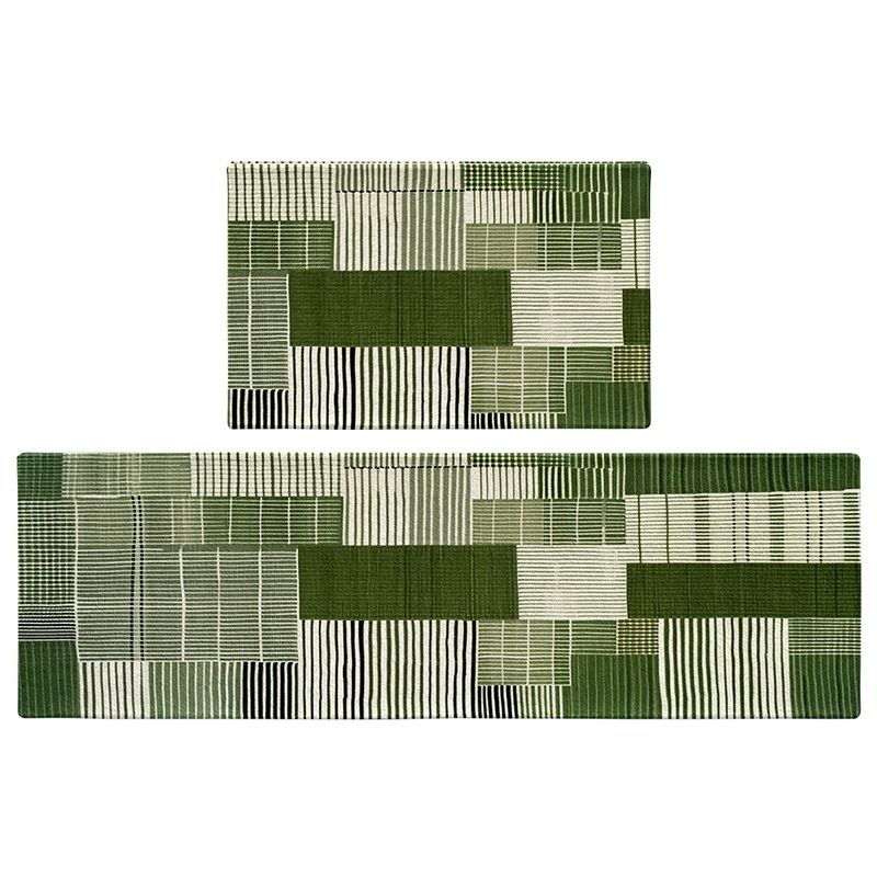 Modern Geometric Kitchen Mat Set - Non-Slip & Washable
