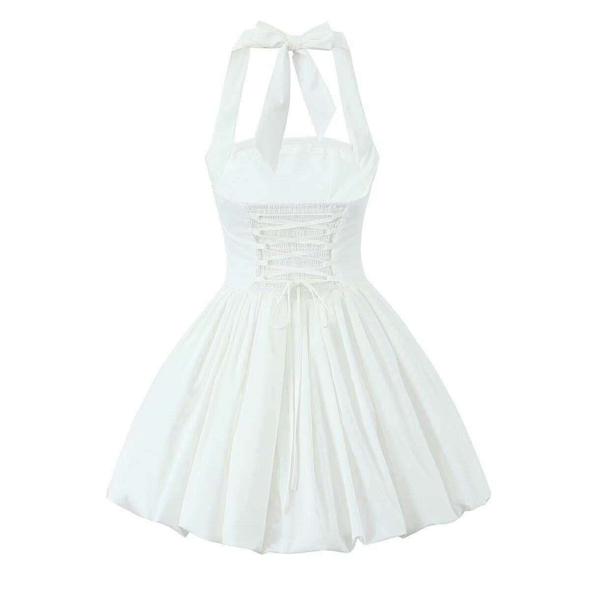 Women's Halter Neck A-Line Dress - Elegant & Versatile KUN-00151