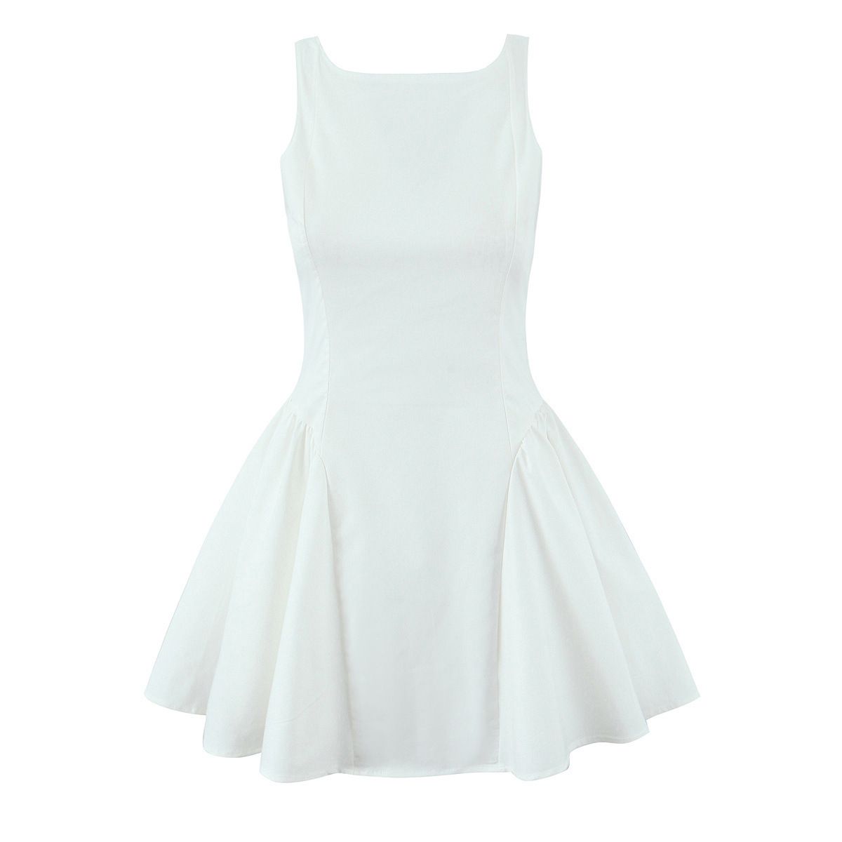 Women's Sleeveless Ruched Sundress Off Shoulder Fashion KUN-00150