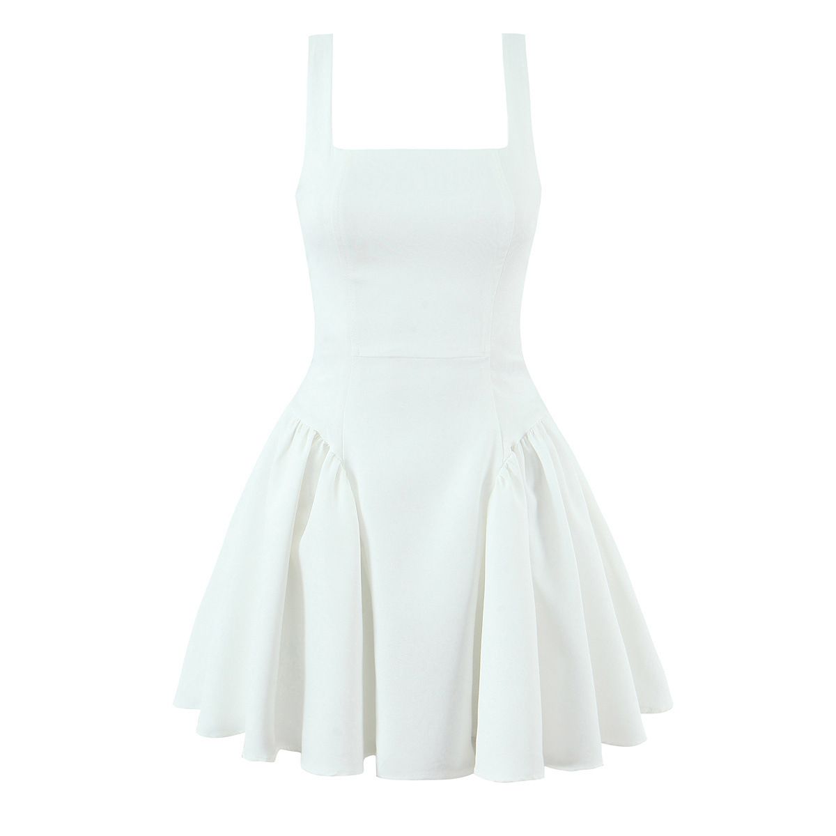 Women's Ruched Tie Strap Dress Classic Chic KUN-00059