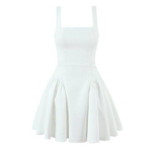 Women's Ruched Tie Strap Dress Classic Chic KUN-00059