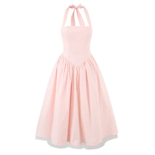 Vestido Halter de Malla Clásico Versátil Moda KUN-00020