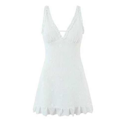 Mesh Embroidered Vest Dress - Classic Chic Tank Top KUN-00119