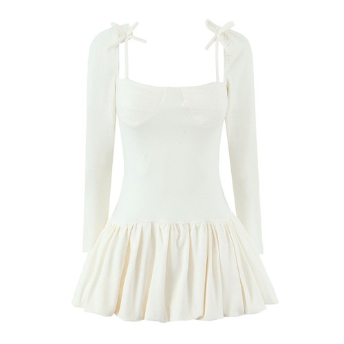 Ballet Style Floral Square Neck Dress - Chic Casual KUN-00142