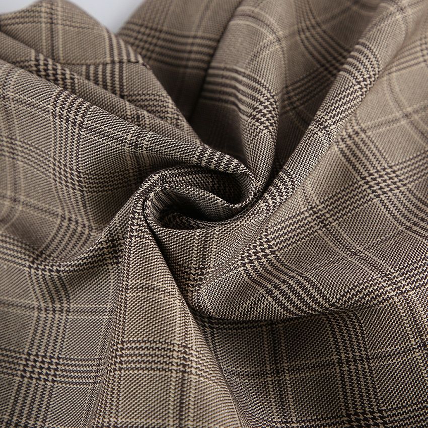 Pantalones anchos de pierna holgada a cuadros para mujer - Pantalones de cuadros