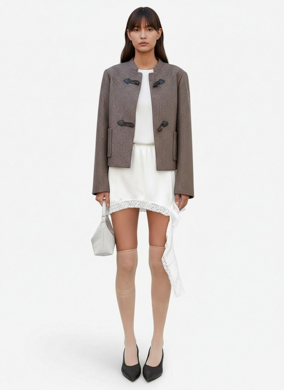 Satin Mini Skirts Work Style Bottoms SFE-00005