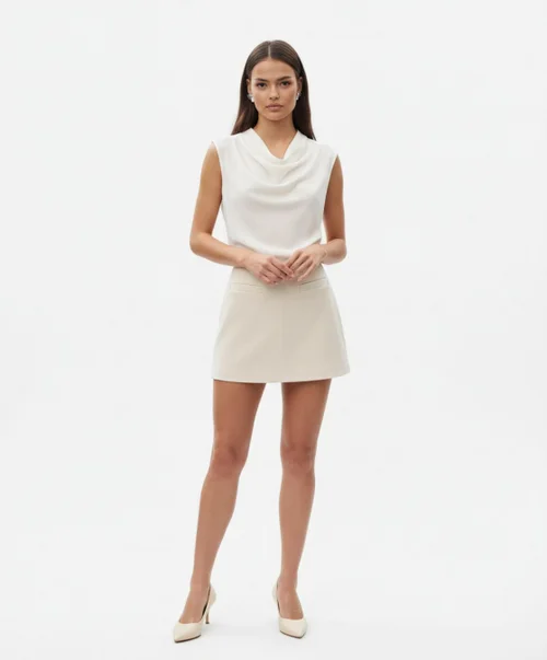Suede Mini Skirts Polyester (polyester fiber) Work Style Bottoms SFE-00008