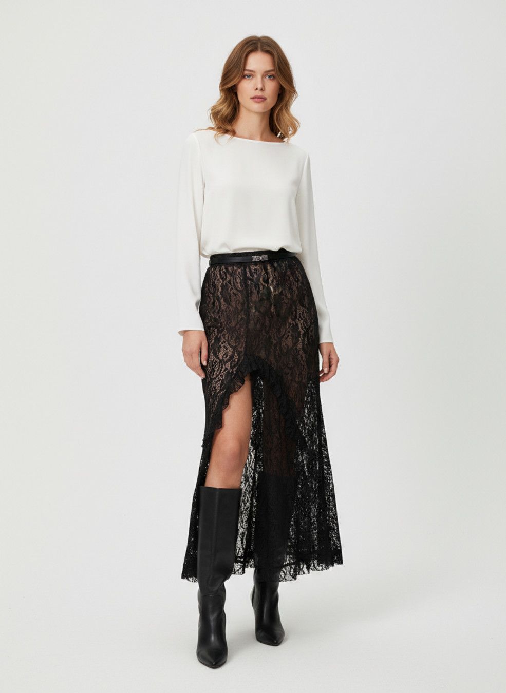 lace Mini Skirts Work Style Bottoms SFE-00015