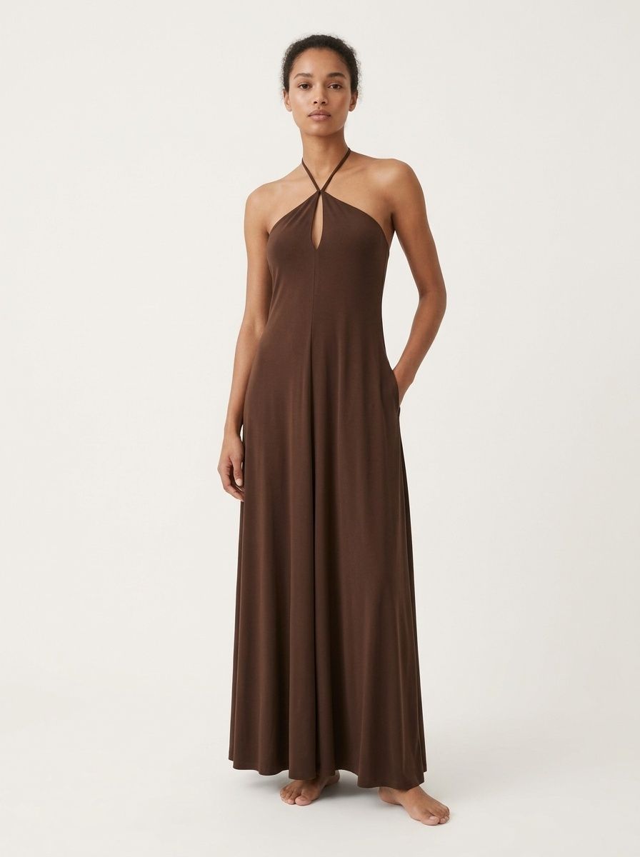 Women's Halter High Slit Maxi Top
