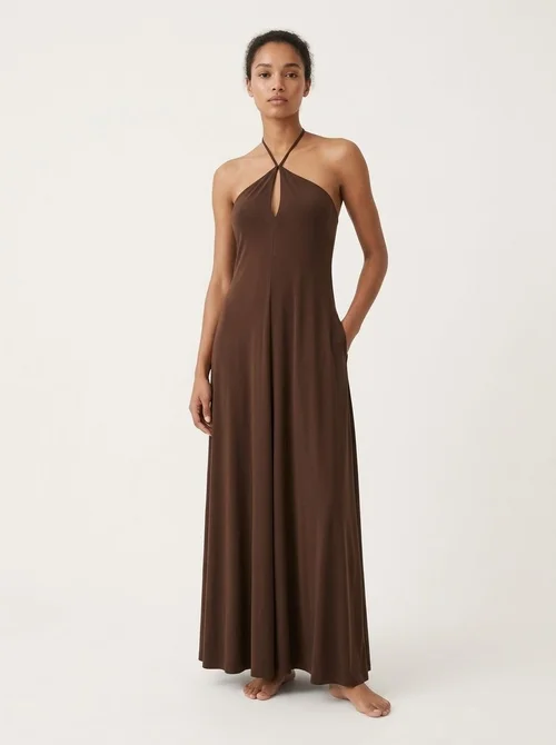 Women's Halter High Slit Maxi Top