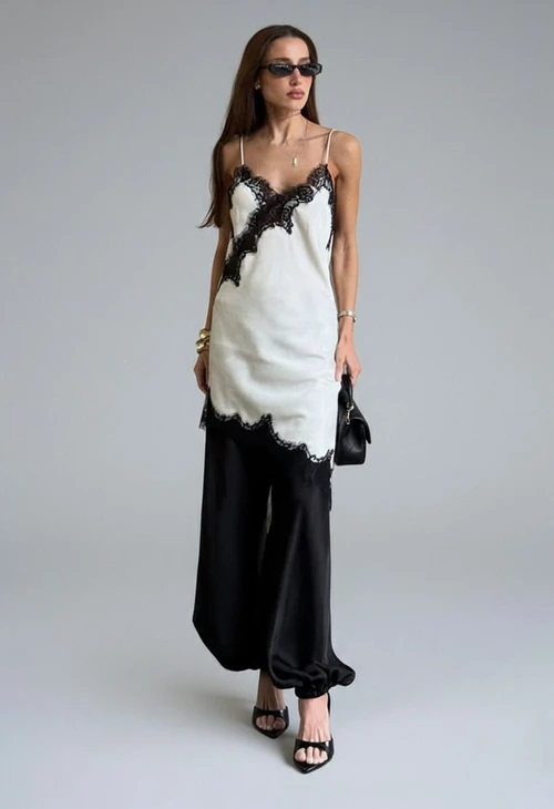 Vestidos midi de satén de poliéster (fibra de poliéster) Vestidos de estilo laboral SFE-00008