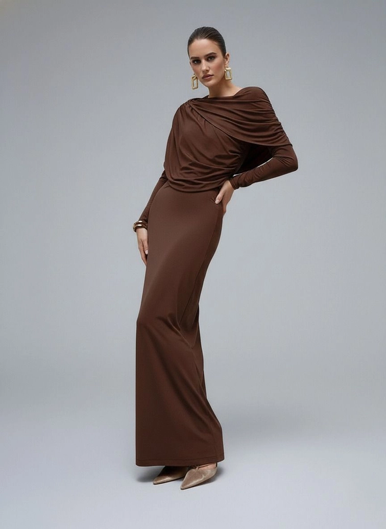 Knitted fabrics Midi Dresses Rayon Work Style Dresses SFE-00014